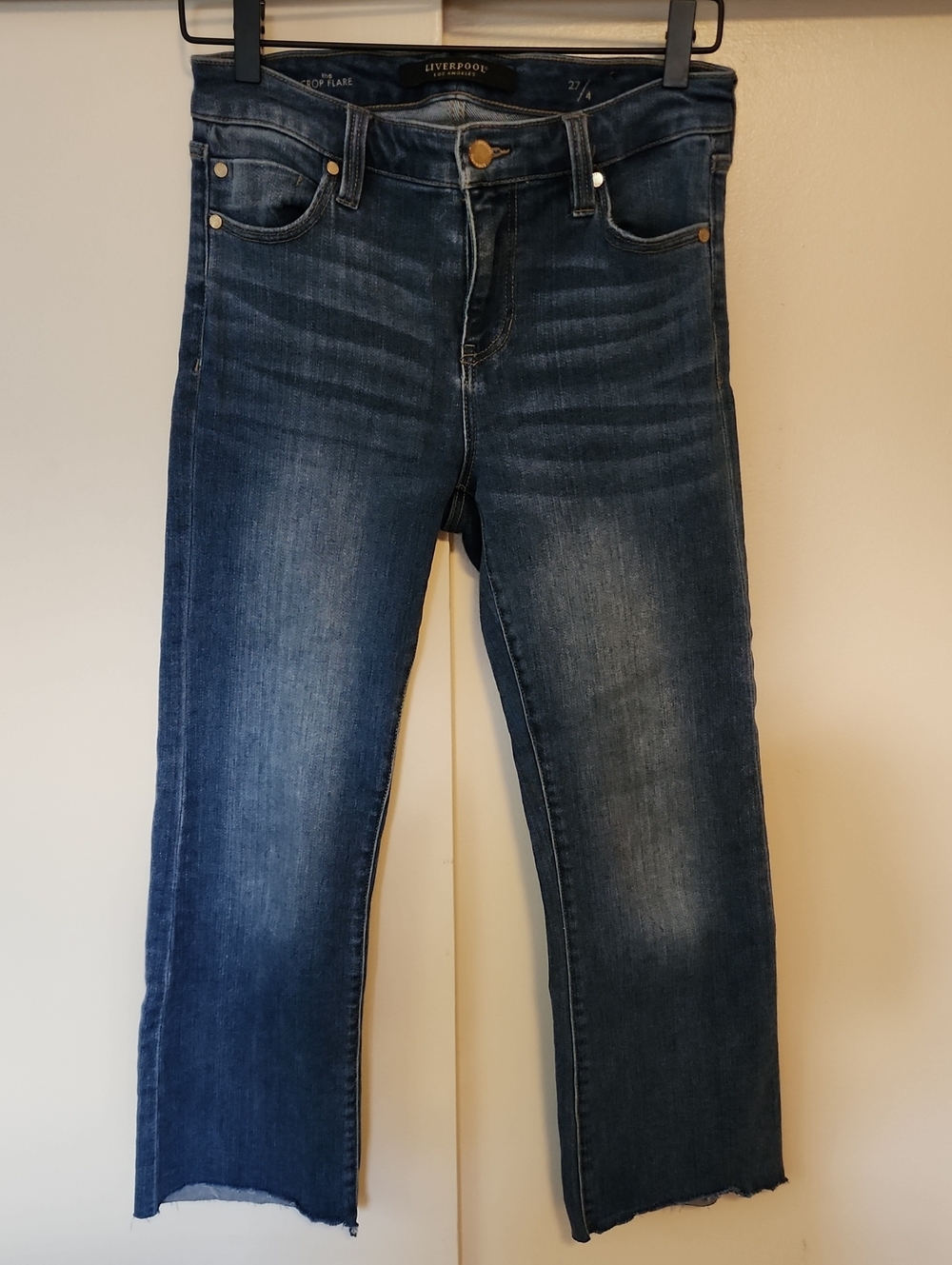 Liverpool Mid-Rise Cropped Straight Jeans - Dark Wash Blue New W/o Tags, Unworn
